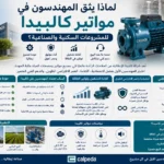 جودة مواتير كالبيدا الإيطالية مع إبراز أسباب اعتماد المهندسين عليها في المشروعات السكنية والصناعية، مثل جودة التصنيع، الاعتمادية، كفاءة التشغيل، العمر الافتراضي الطويل، وخدمة ما بعد البيع
