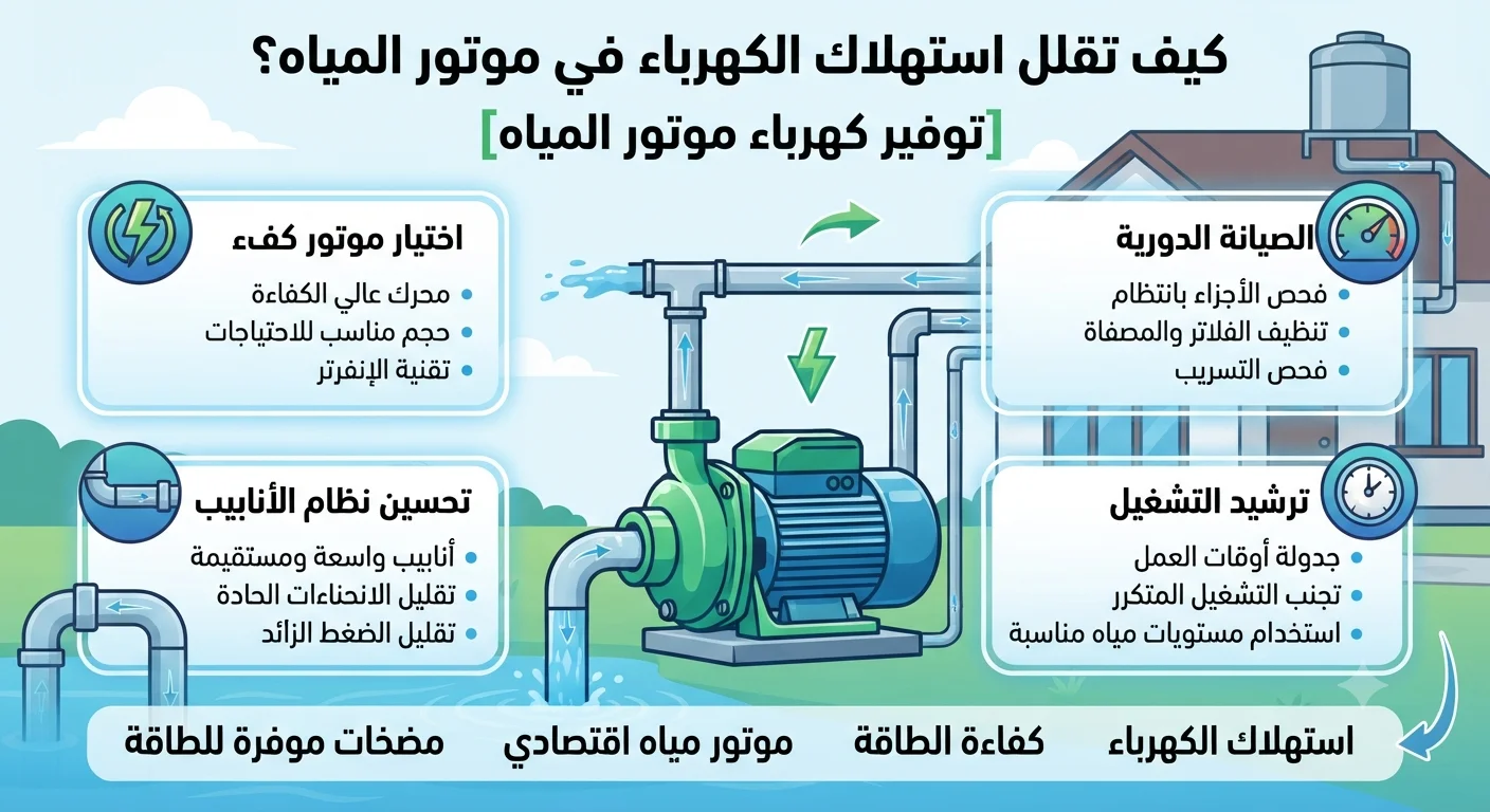 كيف تقلل استهلاك الكهرباء في موتور المياه؟