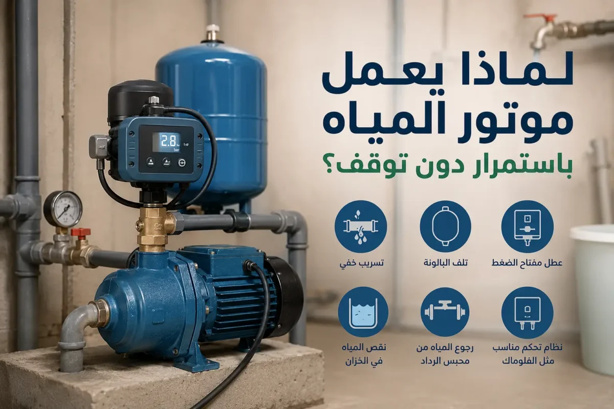 لماذا يعمل موتور المياه باستمرار دون توقف؟
