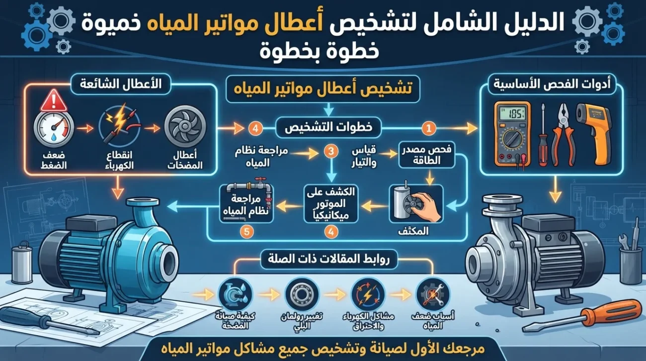 الدليل الشامل لتشخيص أعطال مواتير المياه خطوة بخطوة