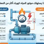 لماذا يستهلك موتور المياه كهرباء أكثر من المعتاد؟ أسباب ارتفاع استهلاك موتور المياه وطرق تقليله