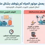 لماذا يعمل موتور المياه ثم يتوقف بشكل متكرر؟ أسباب توقف موتور المياه وحلول الأعطال