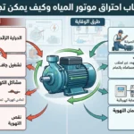 ما أسباب احتراق موتور المياه وكيف يمكن تجنبها؟ دليل شامل لحماية الموتور من الحرارة والكهرباء والتشغيل الجاف