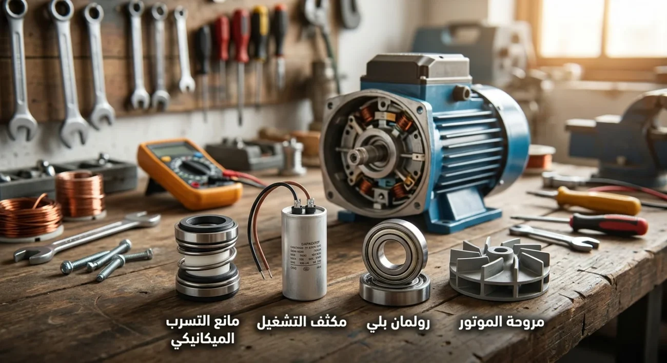 ما أهم قطع الغيار التي تحتاجها مواتير المياه؟