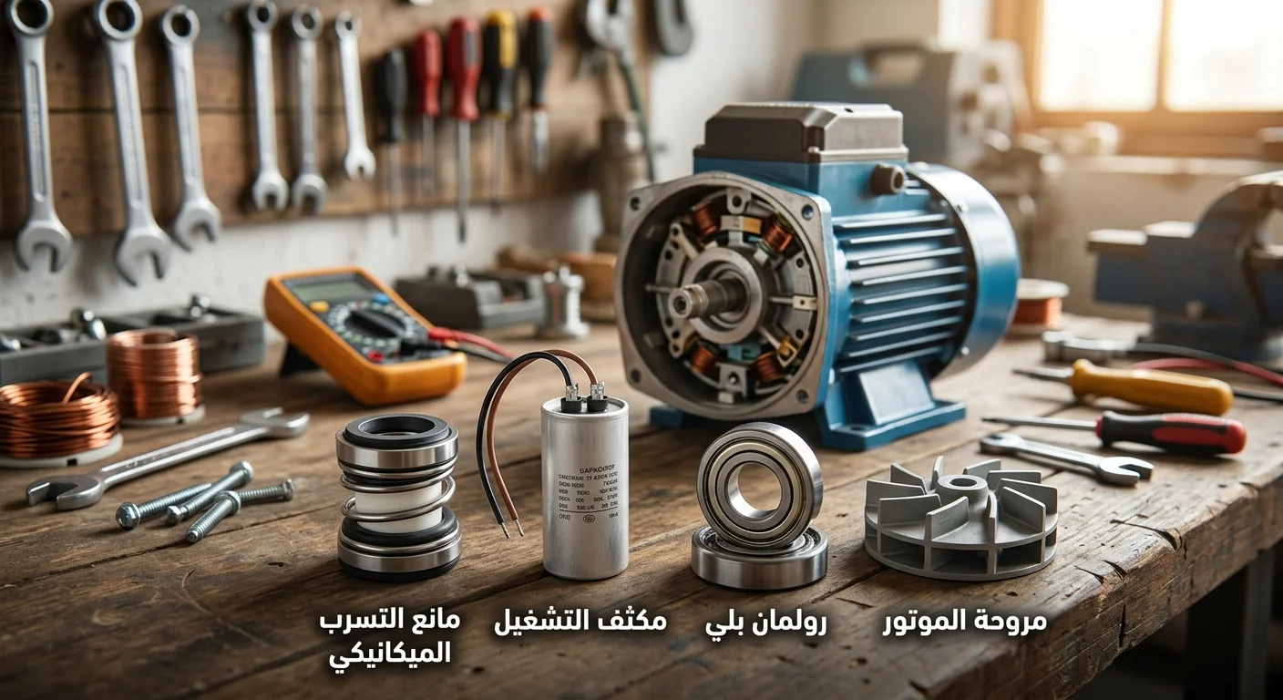 ما أهم قطع الغيار التي تحتاجها مواتير المياه؟